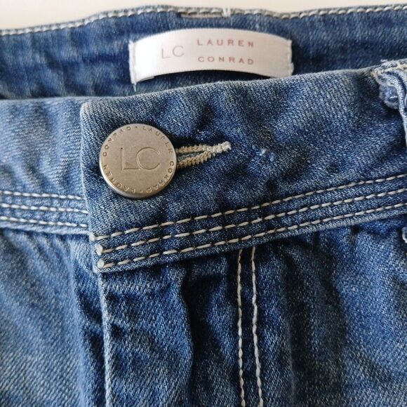 Lauren Conrad Embroidered Daisy Jean Short Shorts Distressed Cuttoff Design W 12 - Picture 10 of 16